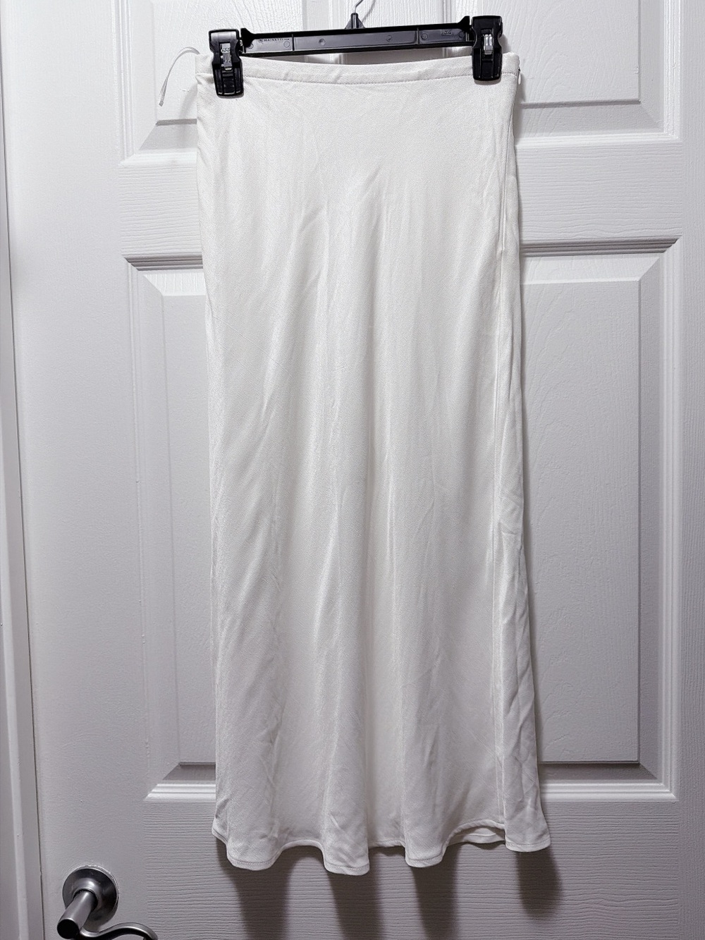 Zara White Midi Slip Flowing Skirt